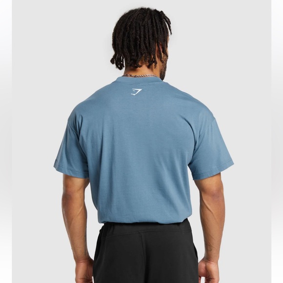 Gymshark Property Of T-Shirt XL Faded Blue - Picture 10 of 10